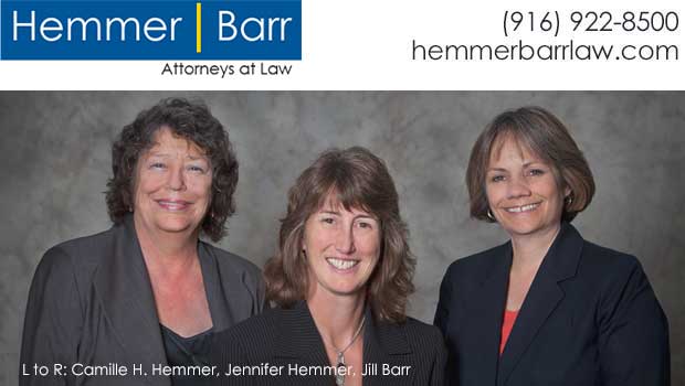 Camille H. Hemmer, Jill L. Barr, and Jennifer Hemmer: divorce attorneys at Hemmer and Barr family law firm in Sacramento, California