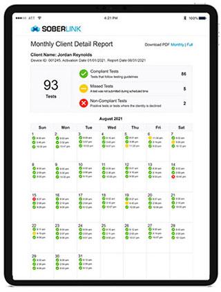 Gathering Evidence to Protect a Client Falsely Accused of Alcohol Abuse: Soberlink test data