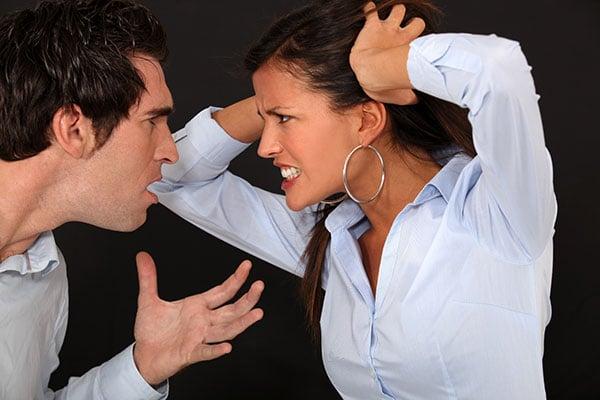 high conflict cases: angry caucasian couple fighting